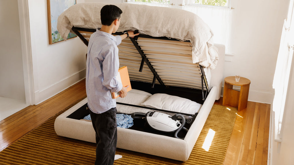 Haven Storage Bed, Queen, Latte