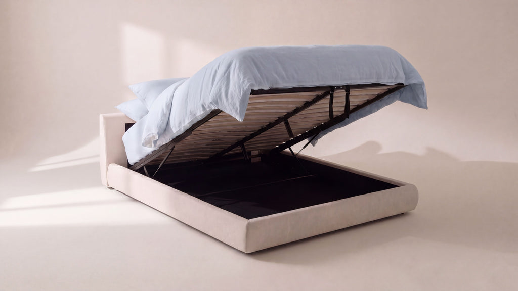 Serene Storage Bed, Queen, Latte