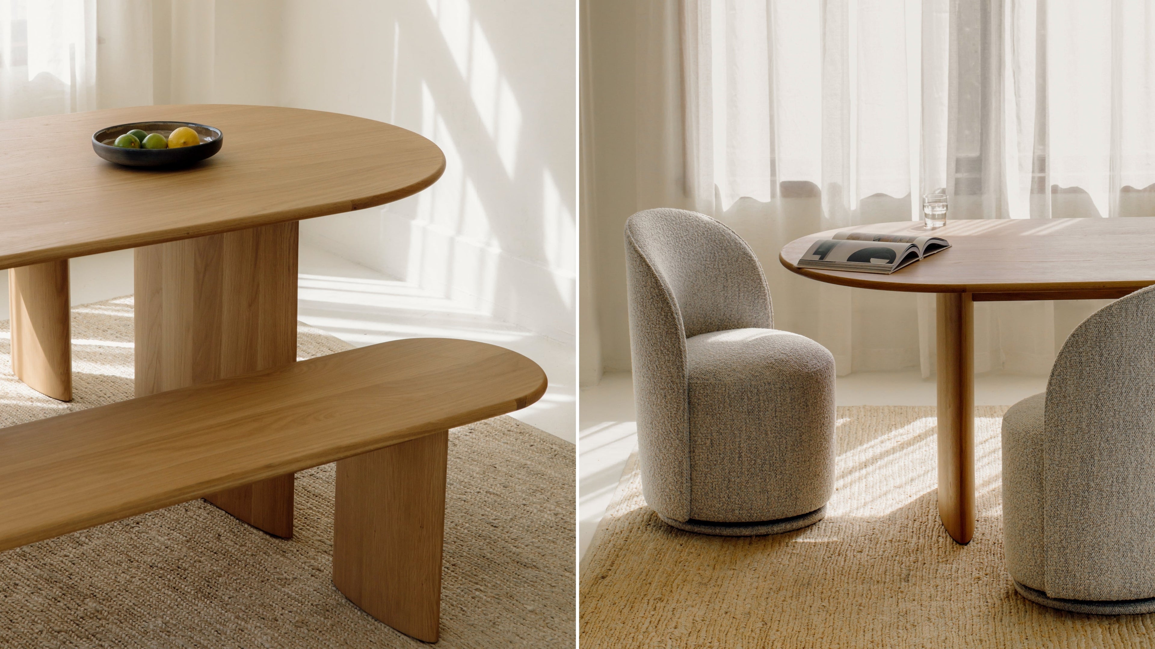 Union Dining Table, Seats 6-8 People, White Oak