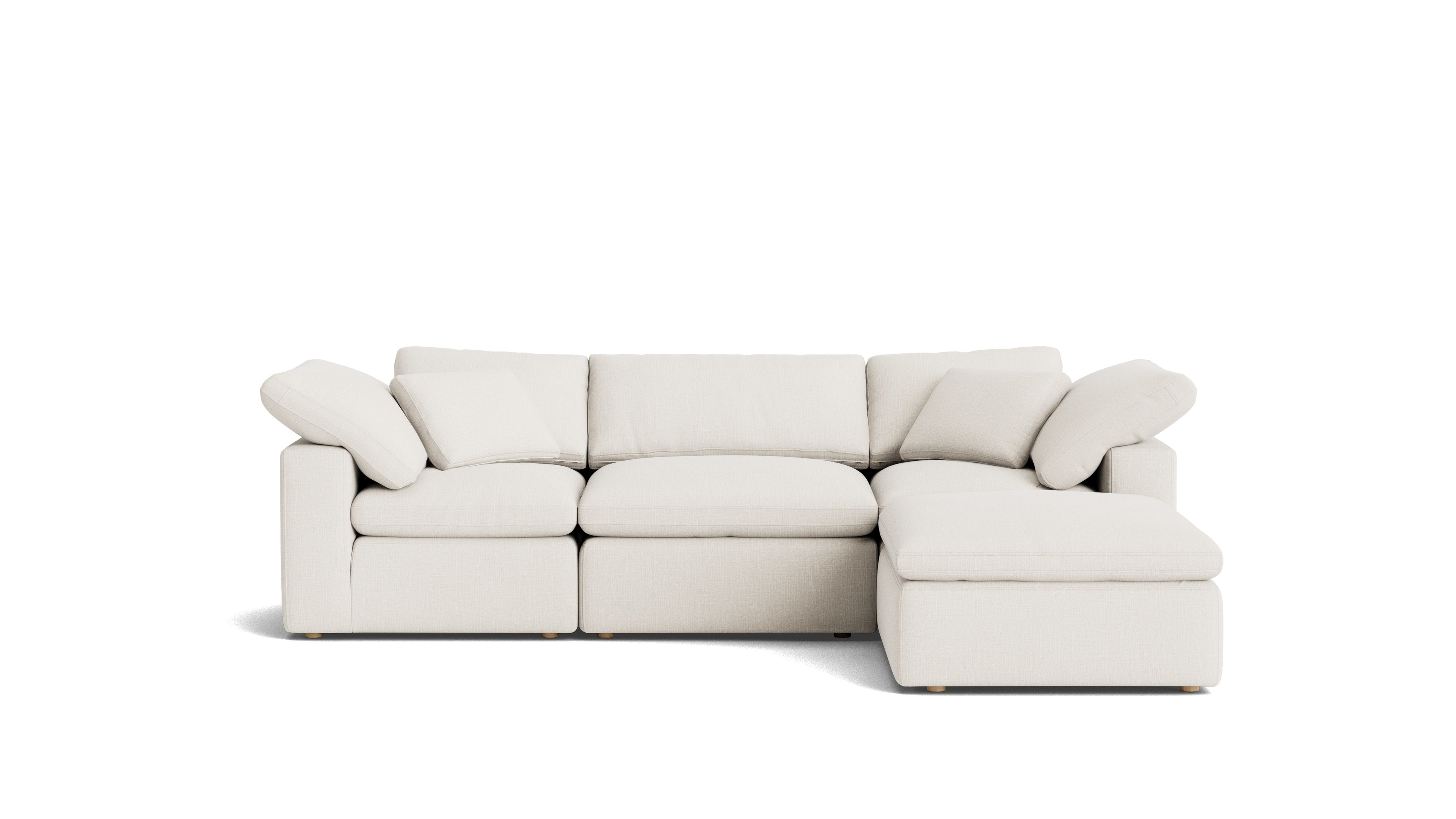 Movie Night 4-Piece Modular Sectional, Standard, Cream Linen