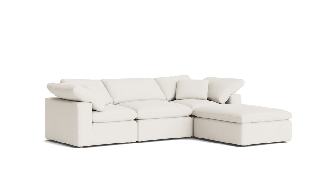 Movie Night 4-Piece Modular Sectional Cream Linen - Hero