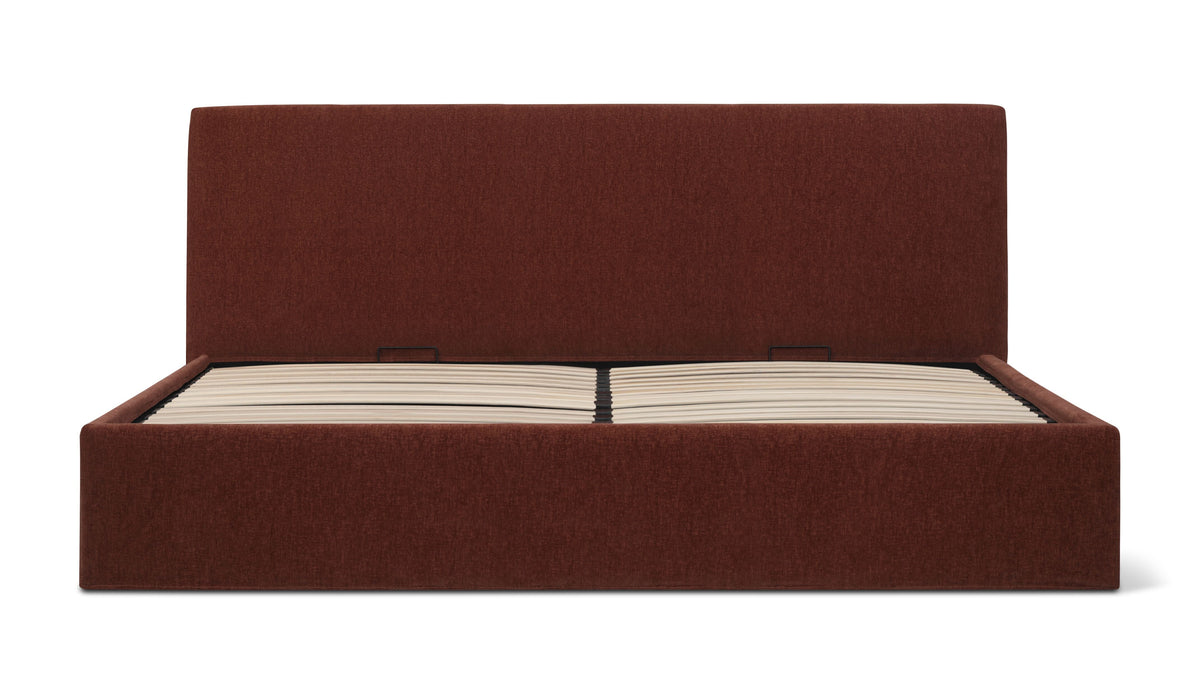 Wave Storage Bed Queen Toffee - Storage Compartment Open