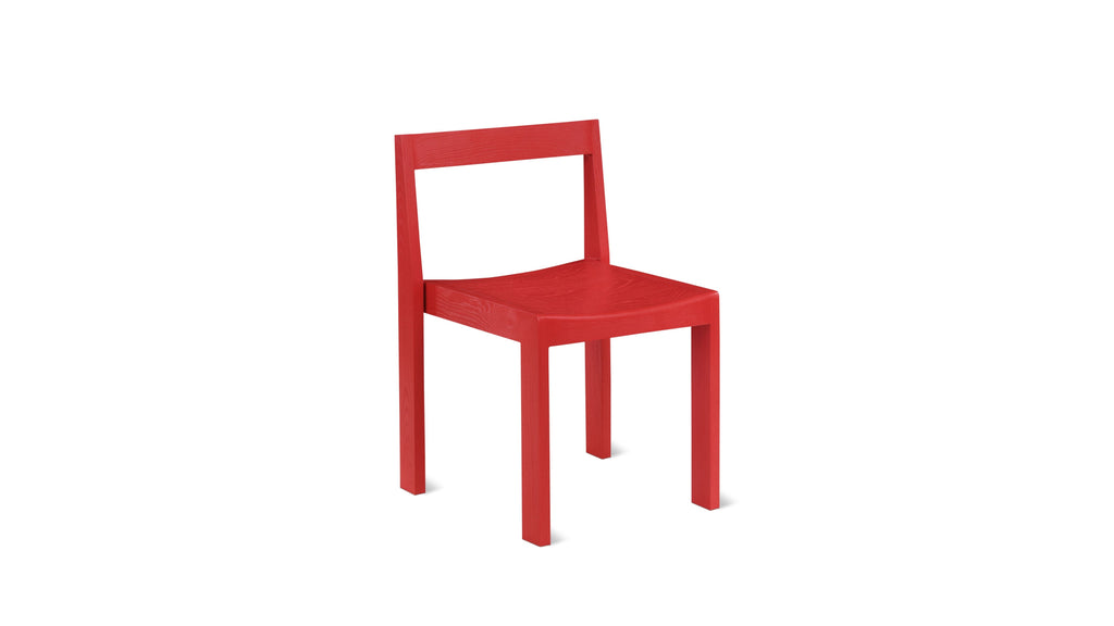 Plane Dining Chair Set of 2 Poppy Solid Ash Wood - Front View