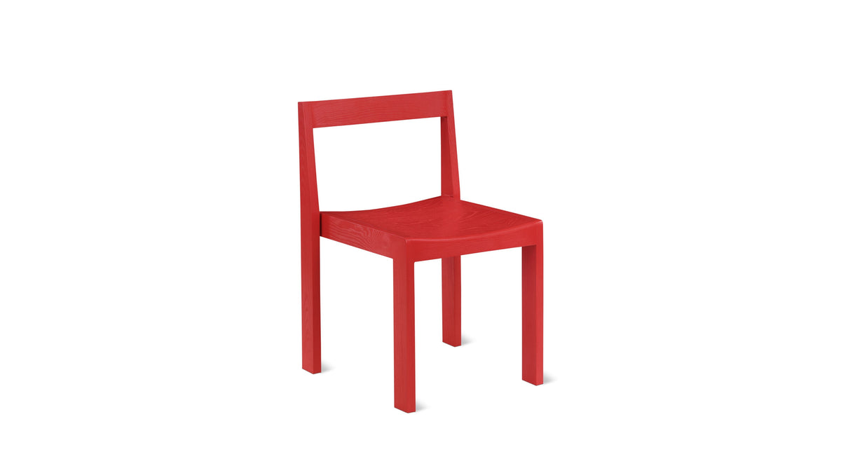 Plane Dining Chair Set of 2 Poppy Solid Ash Wood - Front View