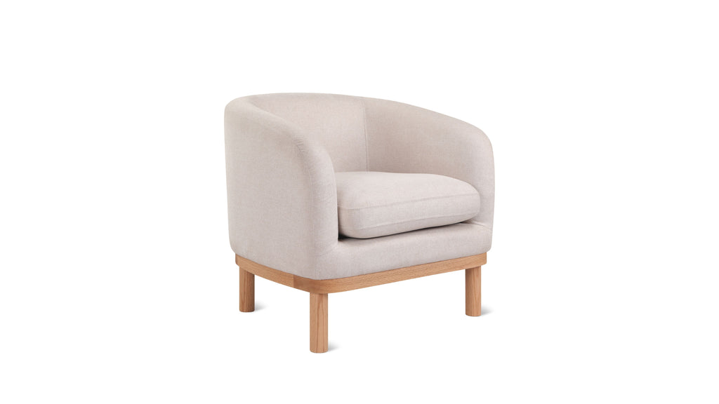 Smooth Moves Lounge Chair Latte Solid Oak Base - Front View