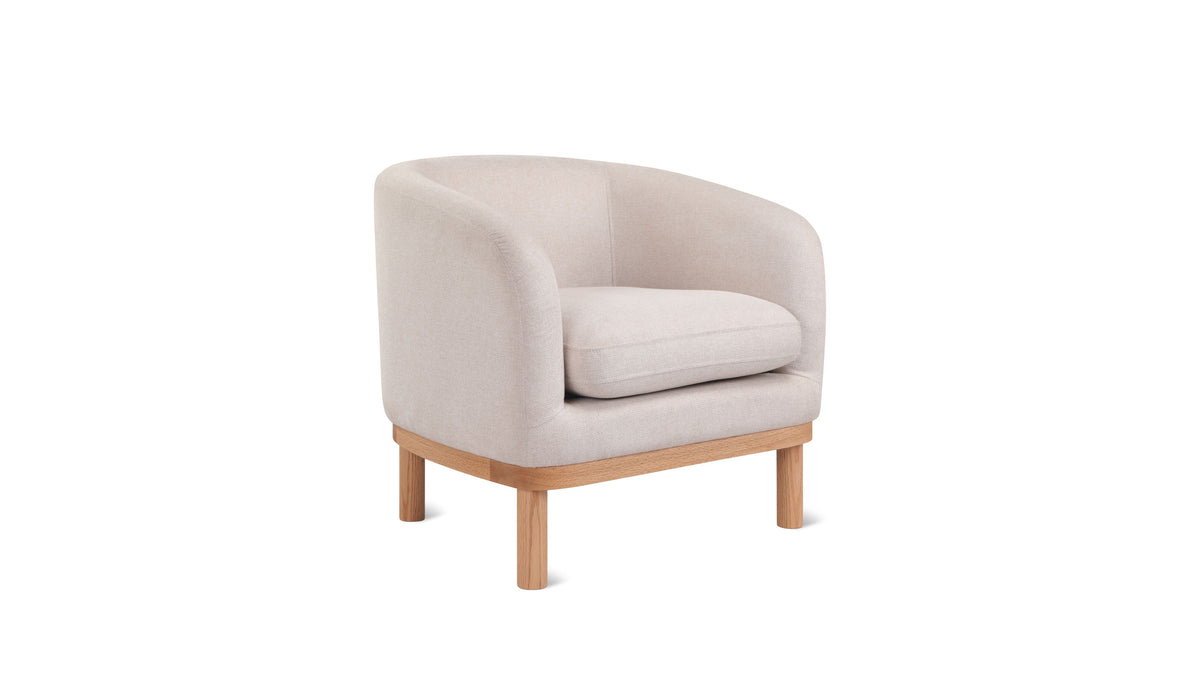 Smooth Moves Lounge Chair Latte Solid Oak Base - Front View