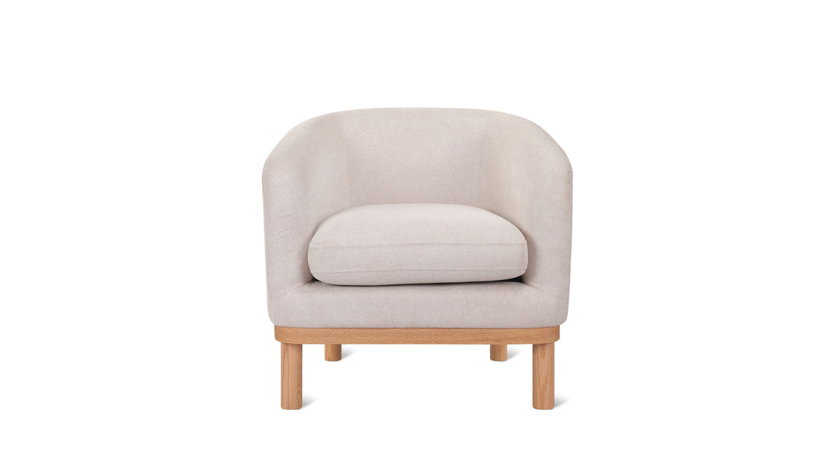 Smooth Moves Lounge Chair Latte Solid Oak Base - Back View