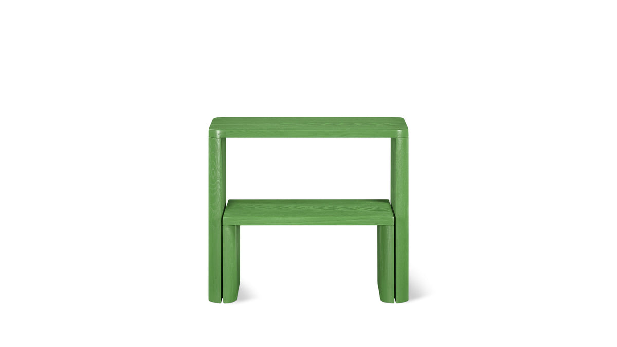 Nesting Step Stool Evergreen Solid Ash Wood - Side View